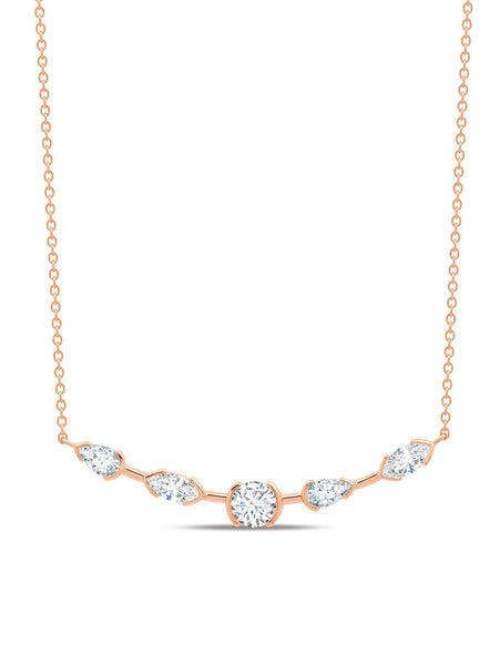 Crislu Jewelry Crislu Lavish Split Bezel CZ Necklace Finished in 18kt Rose Gold