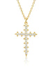 Crislu Jewelry Crislu Motif Cross Pendant Necklace finished in 18kt Gold