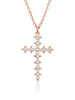 Crislu Jewelry Crislu Motif Cross Pendant Necklace finished in 18kt Rose Gold