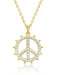 Crislu Jewelry Crislu Motif Peace Sign Pendant Necklace finished in 18kt Gold