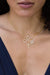 Crislu Jewelry Crislu Motif Peace Sign Pendant Necklace finished in 18kt Rose Gold