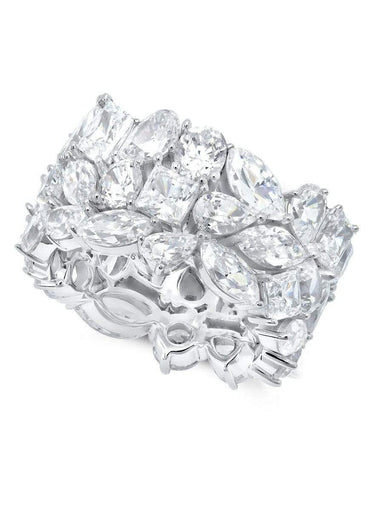 Crislu Jewelry CRISLU Multi Cluster Eternity Ring - Size 6