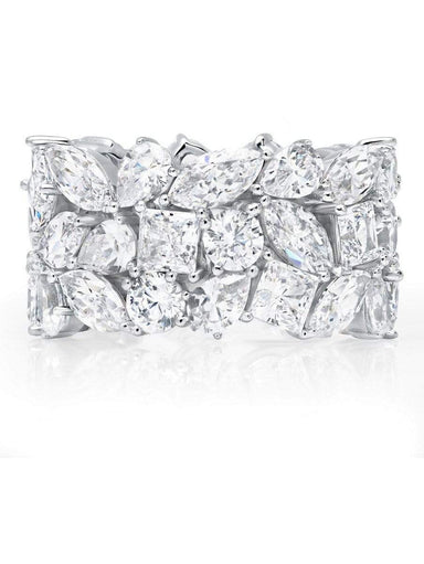 Crislu Jewelry CRISLU Multi Cluster Eternity Ring - Size 6