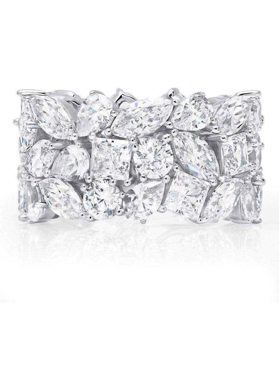 Crislu Jewelry CRISLU Multi Cluster Eternity Ring - Size 7