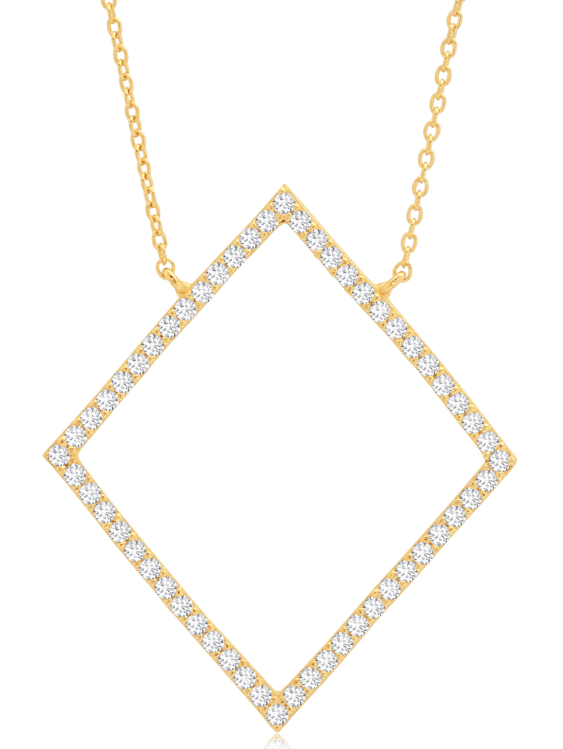 Crislu Jewelry Crislu Open Pave Diamond Necklace In 18KT Yellow Gold
