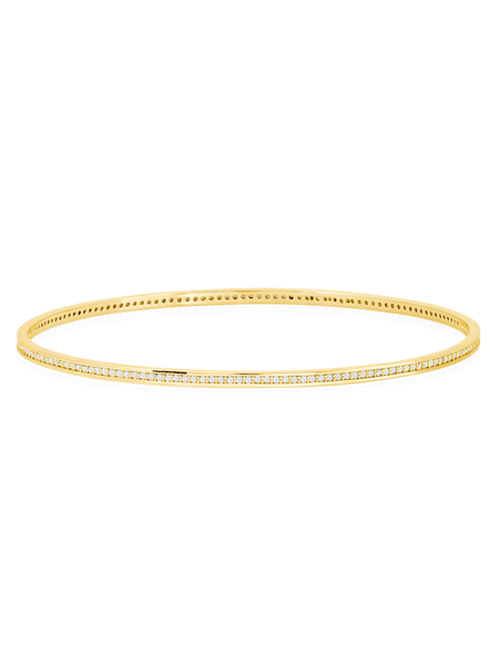 Crislu Jewelry Crislu Pave Circle Bangle In 18KT Yellow Gold