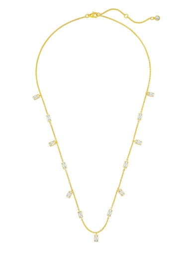 Crislu Jewelry Crislu Prism Baguette 16" Necklace finished in 18KT Gold