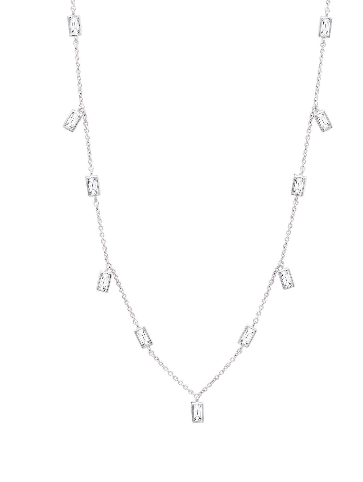 Crislu Jewelry Crislu Prism Baguette 16" Necklace finished in Pure Platinum