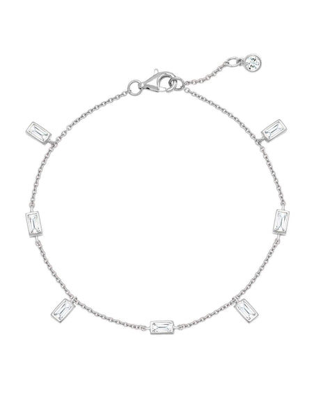 Crislu Jewelry Crislu Prism Baguette Bracelet finished in Pure Platinum