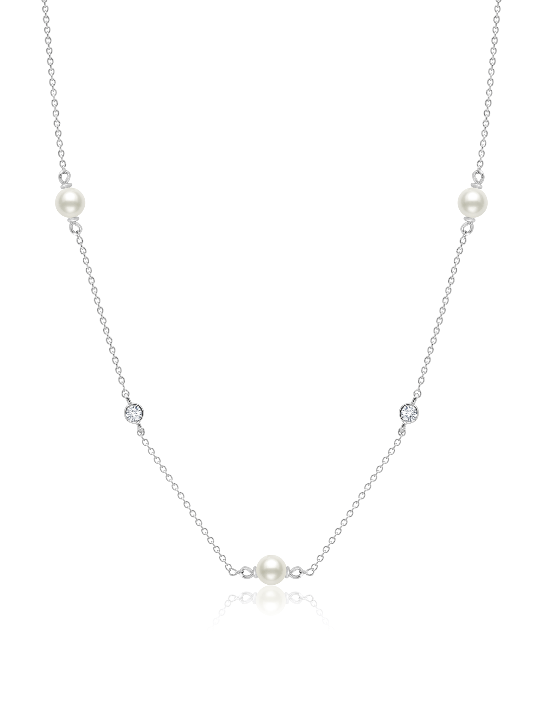 Mamta, elegant Platinum finish Diamond replica Long Necklace set for w –  www.soosi.co.in