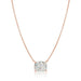 Crislu Jewelry CRISLU Radiant Cushion Cut Pendant Necklace Finished in 18KT Rose Gold