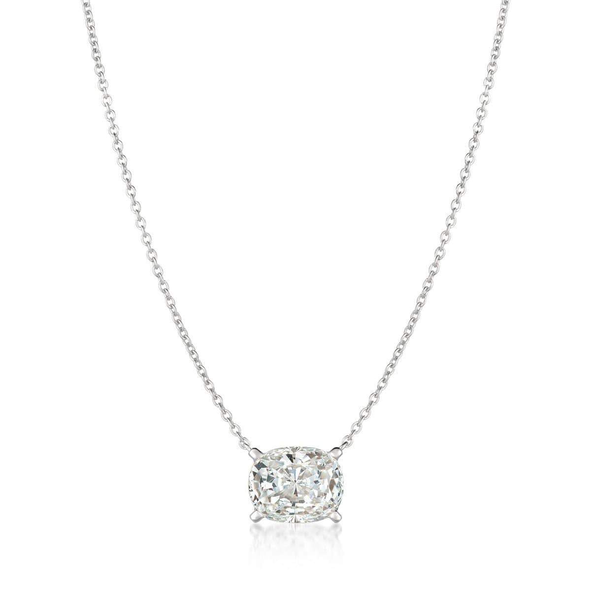 2.5 Carat Cushion Cut Lab Diamond Floating Necklace in 18K Gold – ASSAY