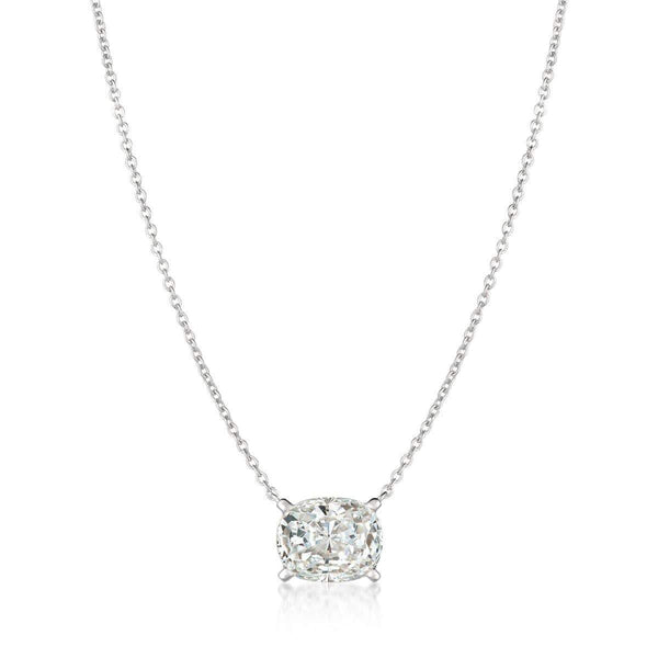 Crislu Jewelry CRISLU Radiant Cushion Cut Pendant Necklace Finished in Pure Platinum
