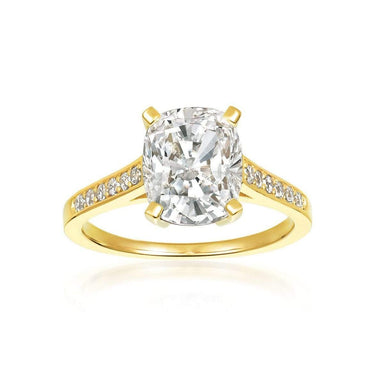 Crislu Jewelry CRISLU Radiant Cushion Cut Ring finished in 18KT Gold - Size 7