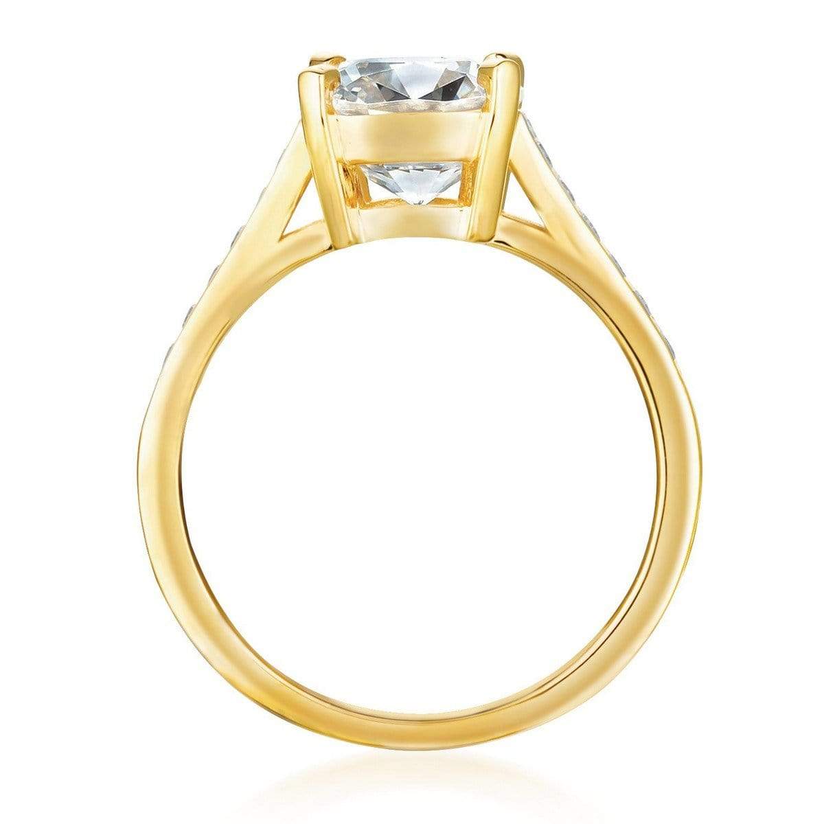 Crislu Jewelry CRISLU Radiant Cushion Cut Ring finished in 18KT Gold - Size 7