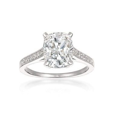 Crislu Jewelry CRISLU Radiant Cushion Cut Ring finished in Pure Platinum - Size 7