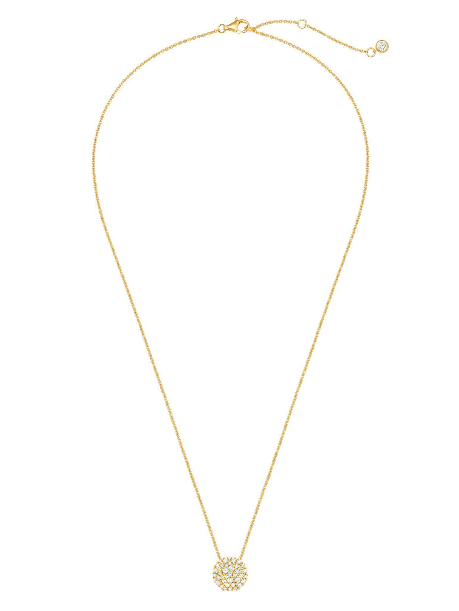 Crislu Jewelry Crislu Round Glisten Necklace finished in 18kt Gold
