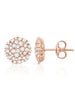 Crislu Jewelry Crislu Round Glisten Stud Earrings finished in 18kt Rose Gold