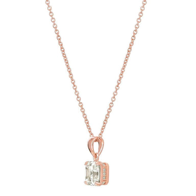 Crislu Jewelry CRISLU Royal Asscher Cut 4.10 Carat Pendant Necklace finished in 18KT Rose Gold