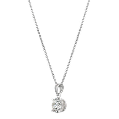 Crislu Jewelry CRISLU Royal Brilliant Cut Pendant Necklace Finished in Pure Platinum