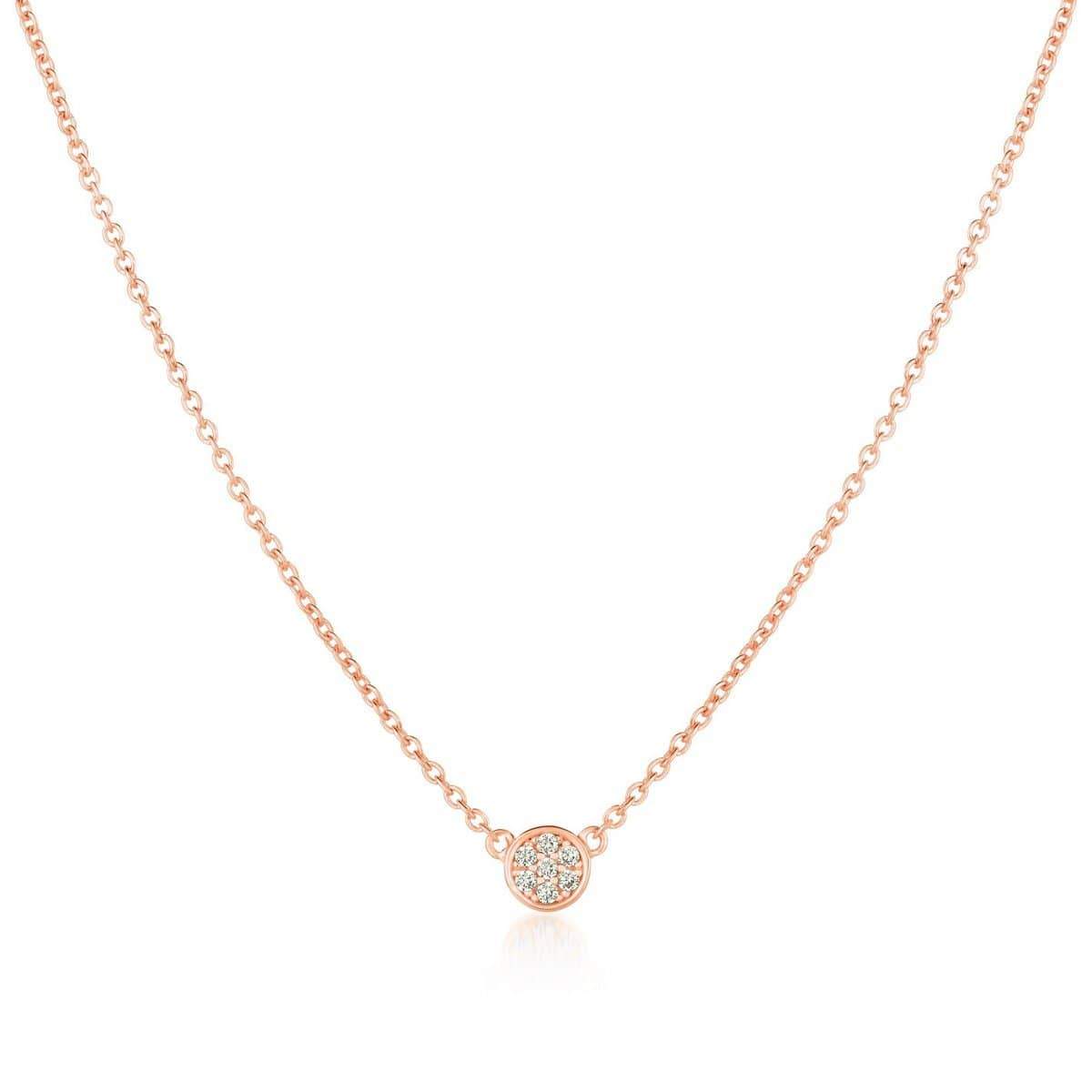 Crislu Jewelry CRISLU Single Sugar Drop Necklace finished in 18KT Rose Gold
