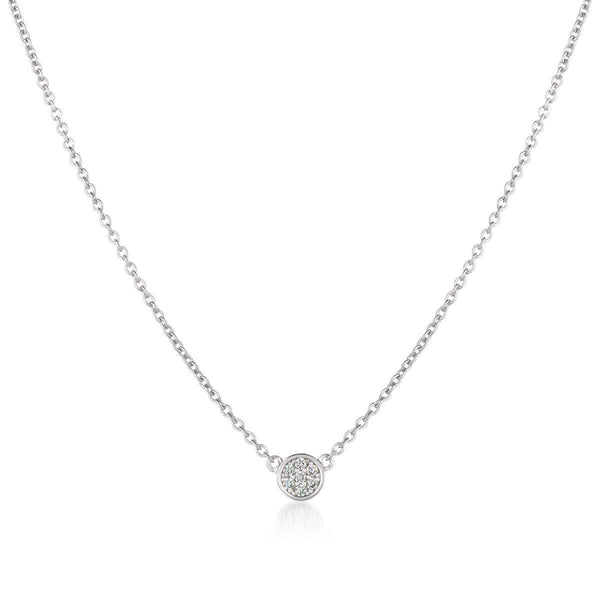 Crislu Jewelry CRISLU Single Sugar Drop Necklace finished in Pure Platinum