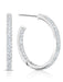 Crislu Jewelry Crislu Small Pave Open Ended Hoop Earrings Finished in Pure Platinum