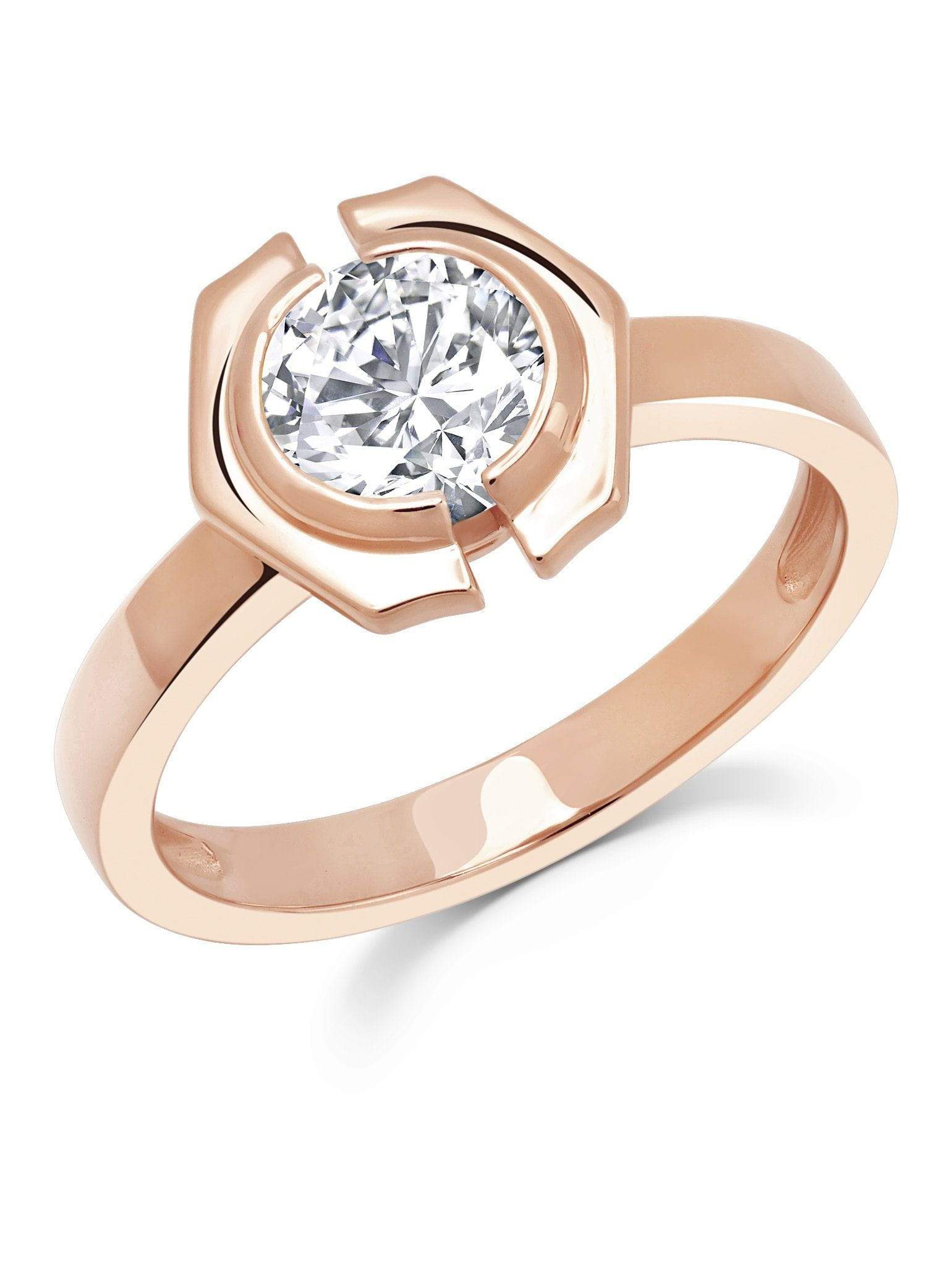 Crislu Jewelry Crislu Solara Ring finished in 18kt Rose Gold Size 7