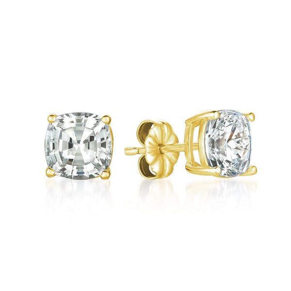 Crislu Jewelry CRISLU Solitaire Asscher Earrings 4.00 Carat Finished in 18KT Gold