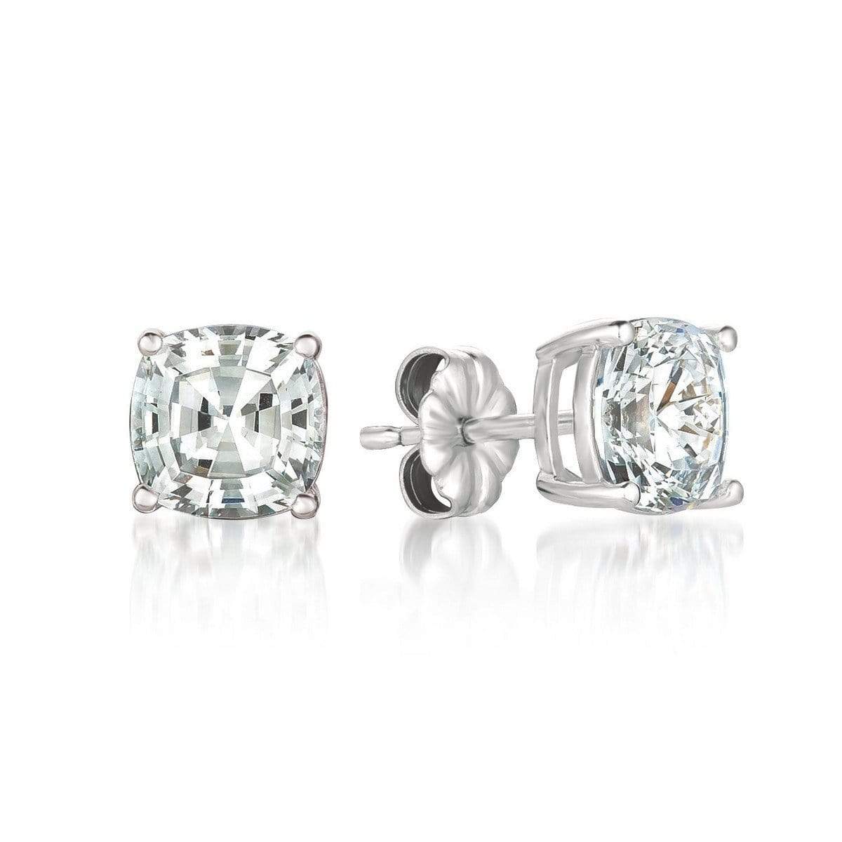 Crislu Jewelry CRISLU Solitaire Asscher Earrings 4.00 Carat Finished in 18KT Pure Platinum