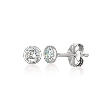 Crislu Jewelry CRISLU Solitaire Bezel Set Earrings 1.00 Carat Finished in Pure Platinum