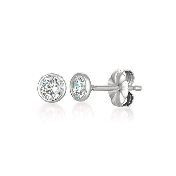 Crislu Jewelry CRISLU Solitaire Bezel Set Earrings 1.00 Carat Finished in Pure Platinum