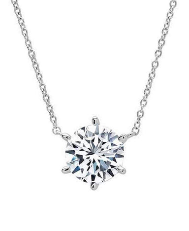 Crislu Jewelry CRISLU Solitaire Brilliant 2.00 Carat Necklace - 6 prong