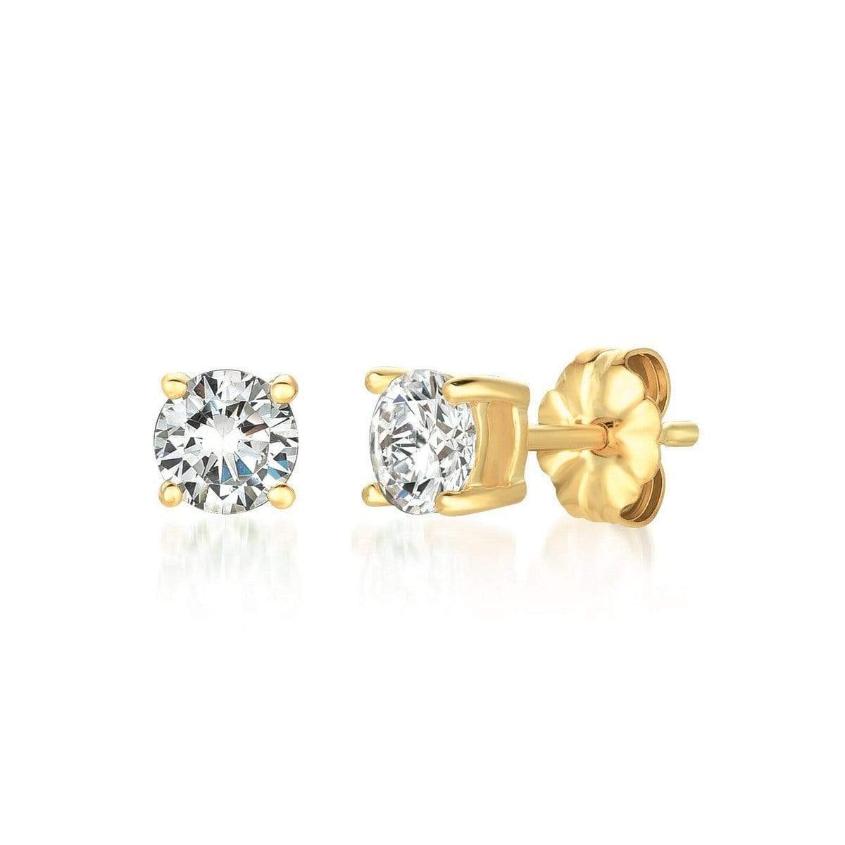 Crislu Jewelry CRISLU Solitaire Brilliant Earrings 1.00 Carat Finished in 18kt Gold