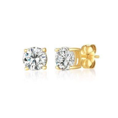 Crislu Jewelry CRISLU Solitaire Brilliant Earrings 1.50 Carat Finished in 18kt Gold