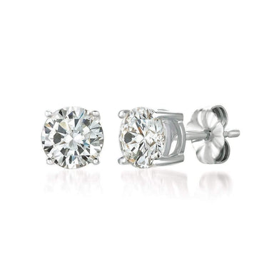 Crislu Jewelry CRISLU Solitaire Brilliant Earrings 2.00 Carat Finished in Pure Platinum