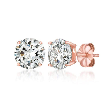 Crislu Jewelry CRISLU Solitaire Brilliant Earrings 4.00 Carat Finished in 18KT Rose Gold