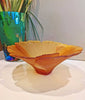 Daum Art Glass Daum Crystal Amber Bowl Ginkgo - CLOSEOUT