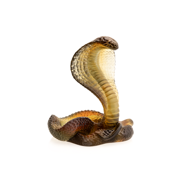 Daum Art Glass Daum Crystal Amber Grey Naja