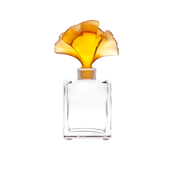 Daum Art Glass Daum Crystal Amber Perfume Bottle Ginkgo