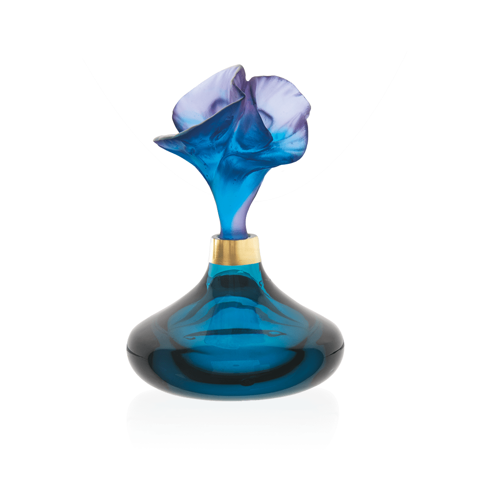 Daum Crystal Arum Bleu Nuit Small Perfume Bottle