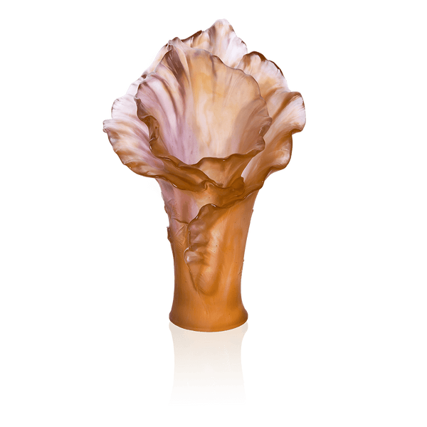 Daum Crystal Arum Rose Large Vase
