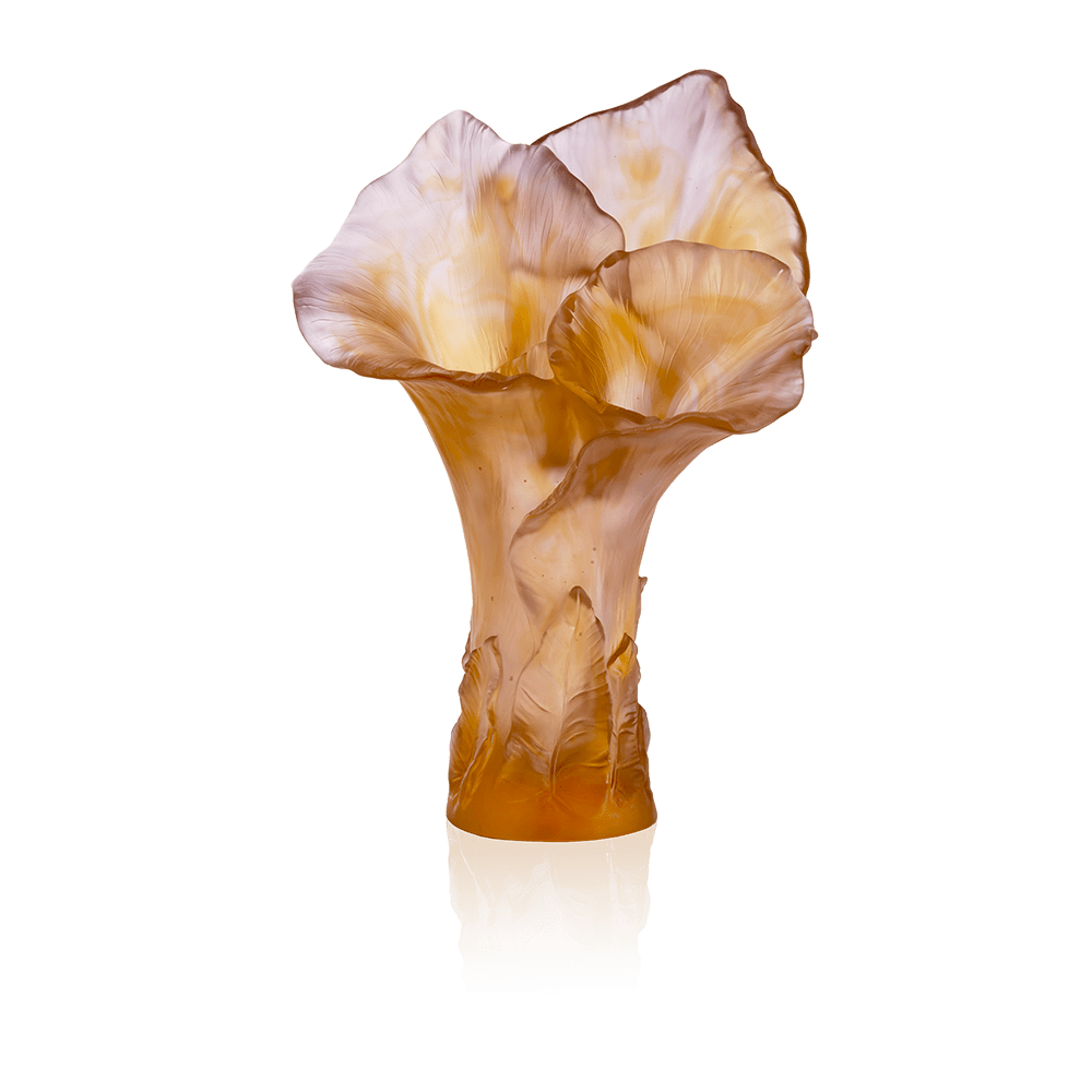 Daum Art Glass Daum Crystal Arum Rose Magnum Vase