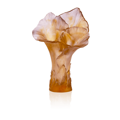 Daum Art Glass Daum Crystal Arum Rose Magnum Vase