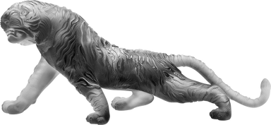 Daum Art Glass Daum Crystal Bengal Tiger Magnum - Grey