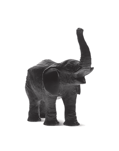 Daum Art Glass Daum Crystal Black Elephant by Jean-François Leroy