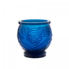 Daum Art Glass Daum Crystal Blue Medium Vase Empreinte 375 Ex