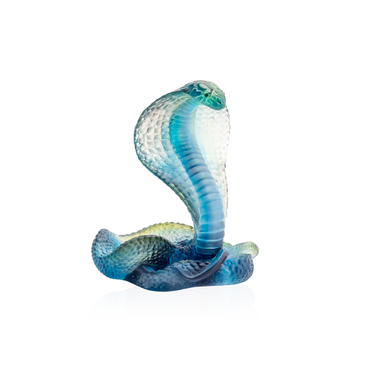Daum Art Glass Daum Crystal Blue Naja