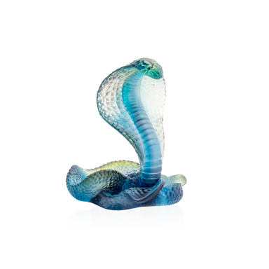 Daum Art Glass Daum Crystal Blue Naja
