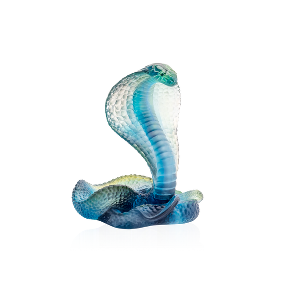 Daum Art Glass Daum Crystal Blue Naja